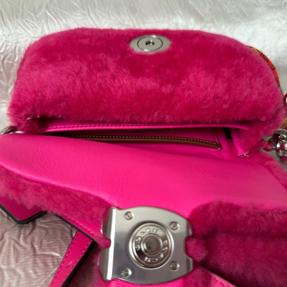 Coach The Lil Nas X Drop Tabby Shoulder Bag Pink faux fur mini crossbody bag - Picture 2 of 5